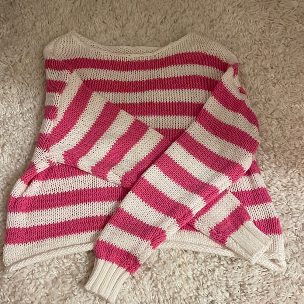 Aerie pink striped sweater